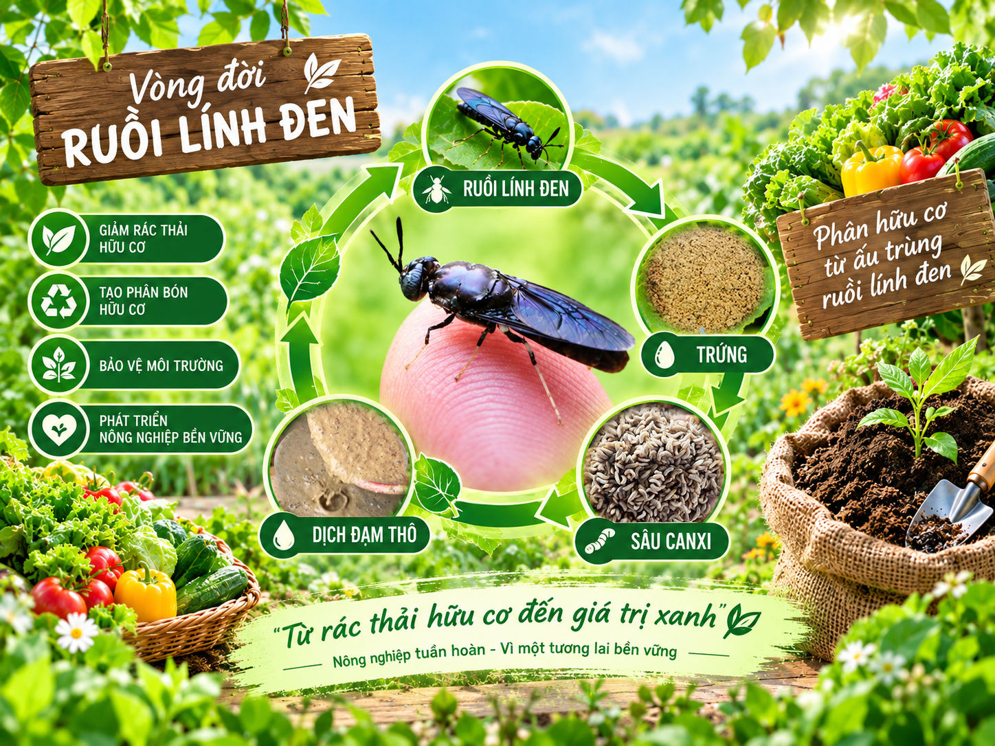 Vòng đời ruồi lính đen